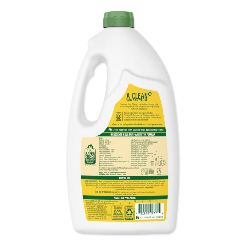 Seventh Generation Natural Automatic Dishwasher Gel, Lemon, 42 oz Bottle
