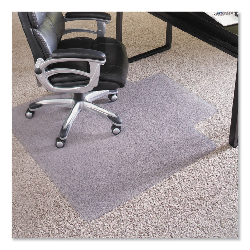 ES Robbins EverLife Intensive Use Chair Mat for High Pile Carpet, Rectangular with Lip, 45" x 53", Clear