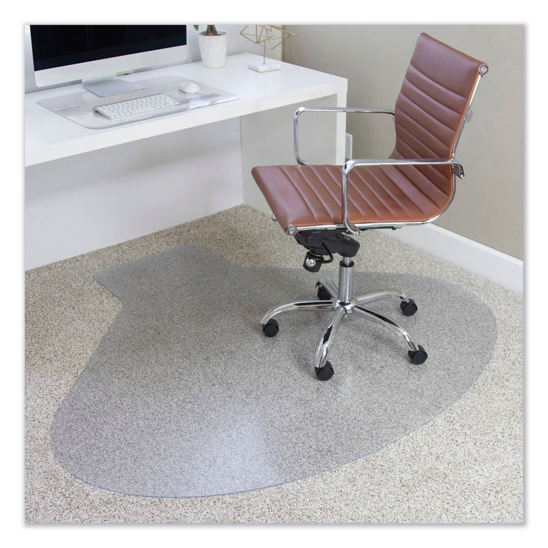 ES Robbins EverLife Chair Mats for Medium Pile Carpet, Contour,  66 x 60, Clear