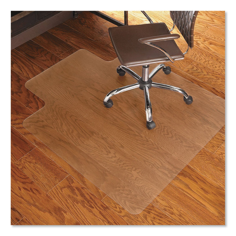 ES Robbins EverLife Chair Mat for Hard Floors, Light Use, Rectangular with Lip, 45" x 53", Clear