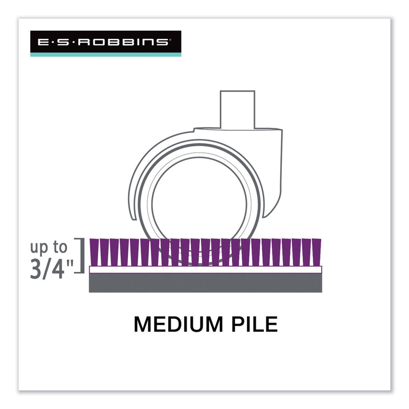 ES Robbins EverLife Chair Mats for Medium Pile Carpet With Lip, 36 x 48, Clear