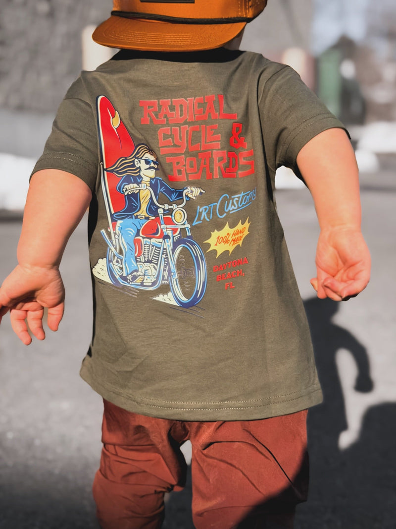 RADICAL CYCLE AND BOARDS TEE - CYPRESS