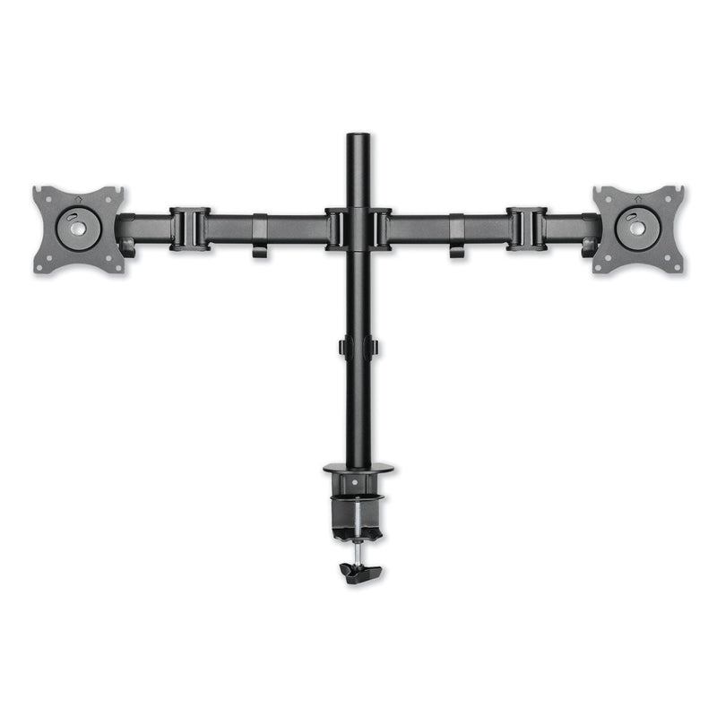 Alera AdaptivErgo Pole-Mounted Dual Monitor Arm for 30" Monitors, 360 deg Rotation, 30 deg Tilt, 360 deg Pan, Black, Supports 22 lb