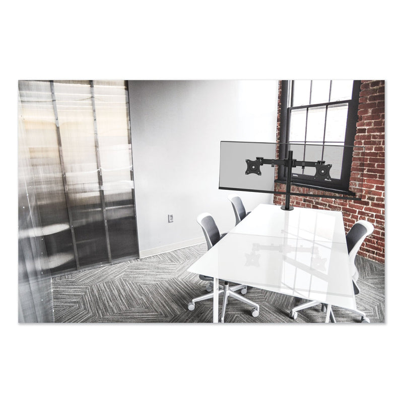 Alera AdaptivErgo Pole-Mounted Dual Monitor Arm for 30" Monitors, 360 deg Rotation, 30 deg Tilt, 360 deg Pan, Black, Supports 22 lb