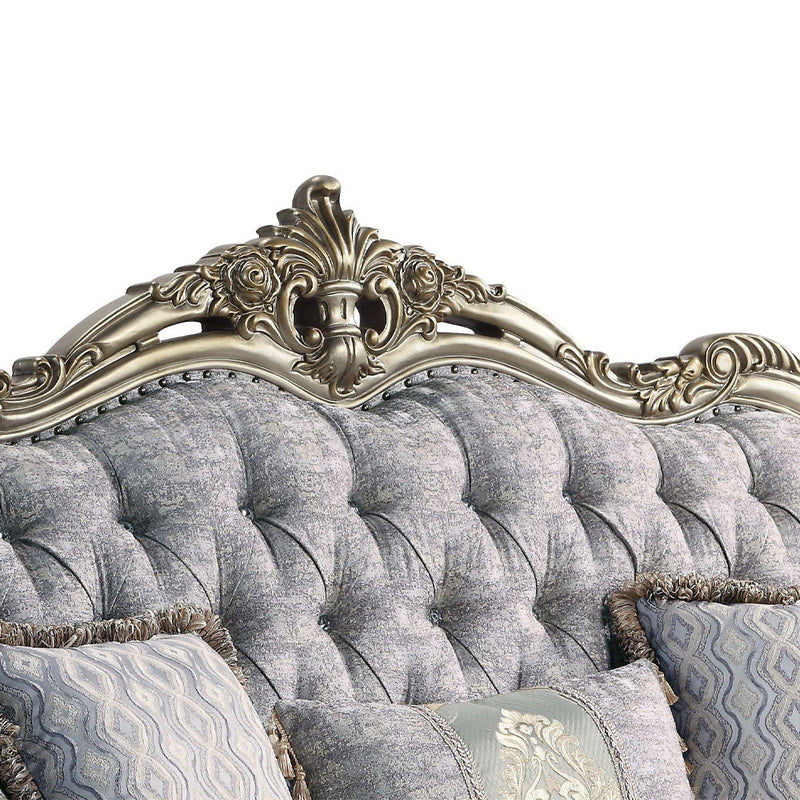 Miliani - Sofa With 5 Pillows - Fabric & Antique Bronze