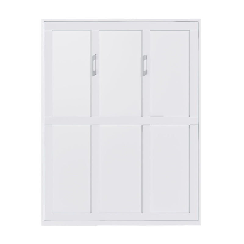 Queen Murphy Bed, Foldable Wall Bed, Space Saving Design For Bedrooms - White