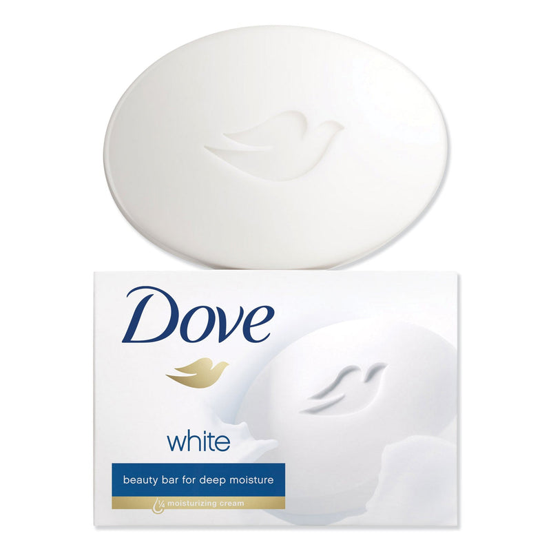 Dove White Beauty Bar, Light Scent, 3.17 oz, 12/Carton