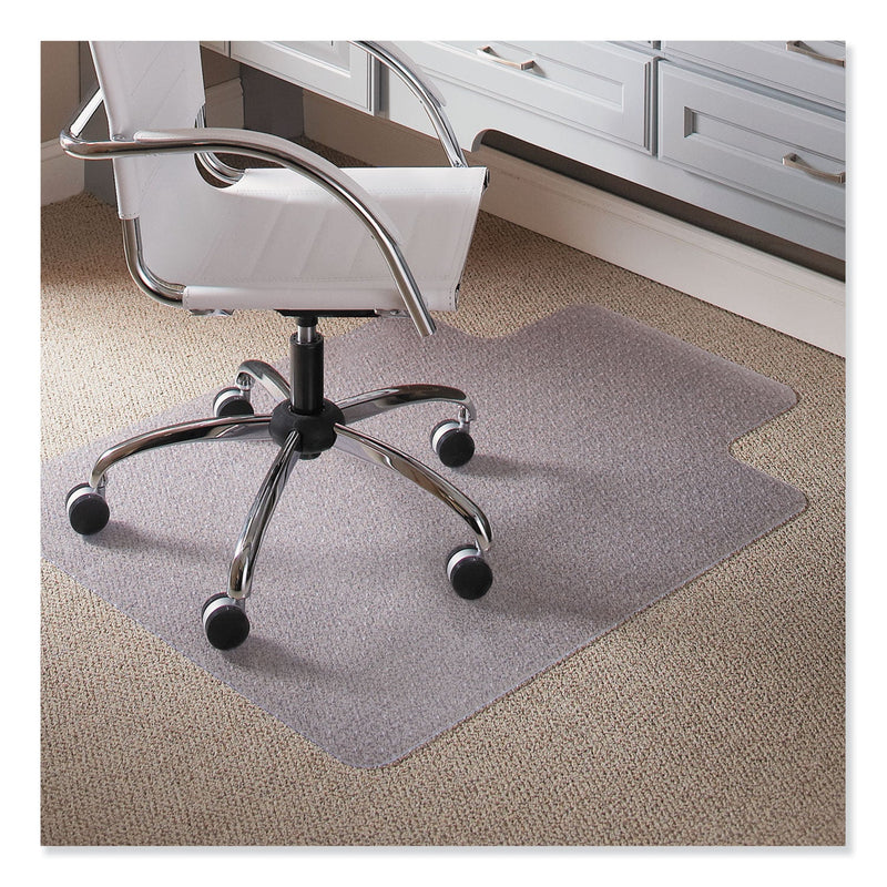 ES Robbins EverLife Light Use Chair Mat for Flat to Low Pile Carpet, Rectangular with Lip, 45" x 53", Clear
