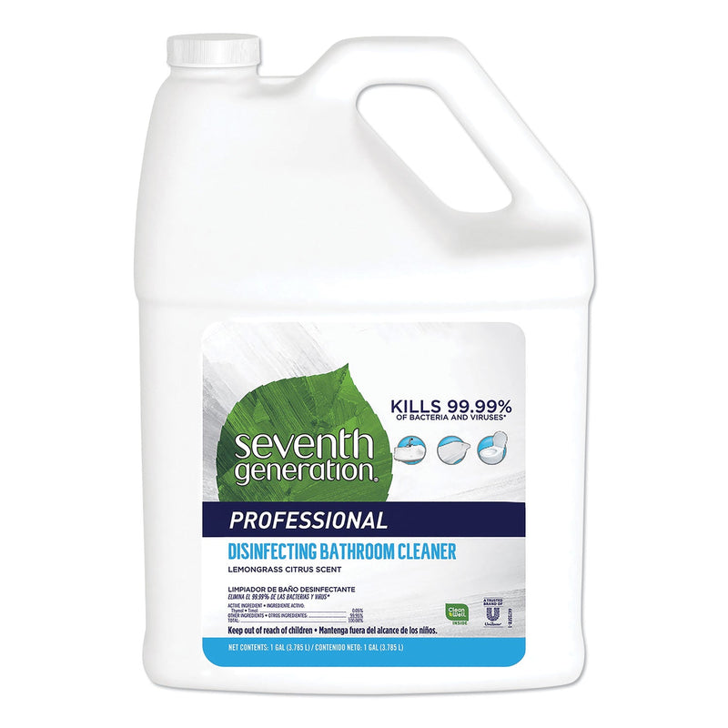 Seventh Generation Disinfecting Bathroom Cleaner, Lemongrass Citrus, 1 gal Bottle