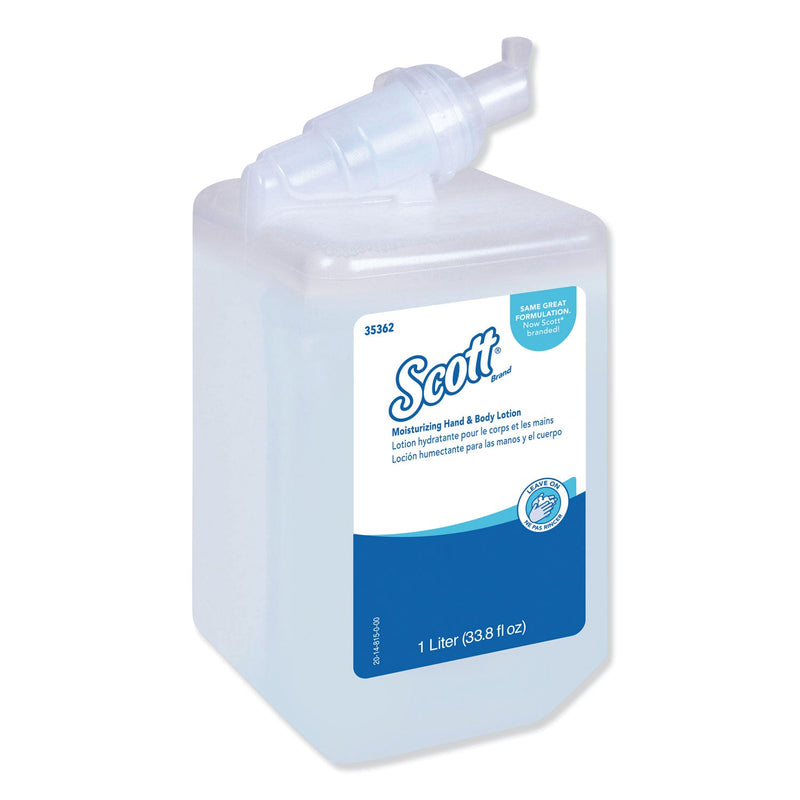 Scott Control Moisturizing Hand and Body Lotion, 1 L Bottle, Fresh Scent, 6/Carton