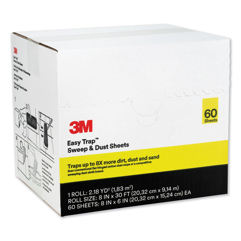 3M Easy Trap Duster, 8" x 30 ft, White, 60 Sheet Roll