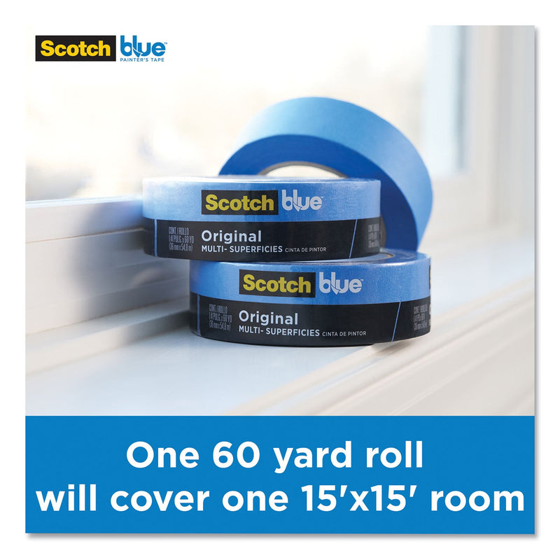 ScotchBlue Original Multi-Surface Painter's Tape, 3" Core, 2" x 60 yds, Blue