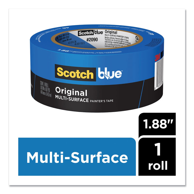 ScotchBlue Original Multi-Surface Painter's Tape, 3" Core, 2" x 60 yds, Blue
