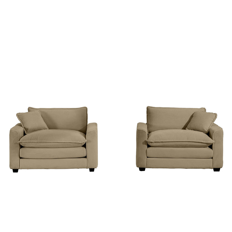 Modern Classic Fabric Single Chair Deep Seat Sofa With Pillow