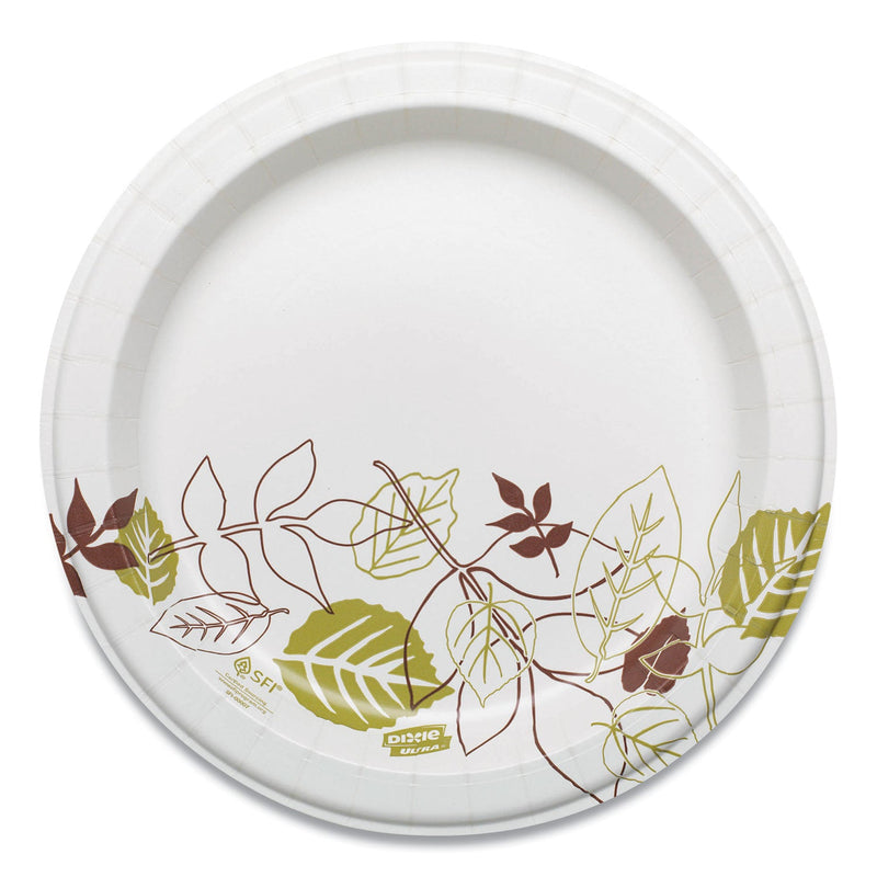 Dixie Pathways Soak Proof Shield Heavyweight Paper Plates, WiseSize, 8.5" dia, Green/Burgundy, 500/Carton