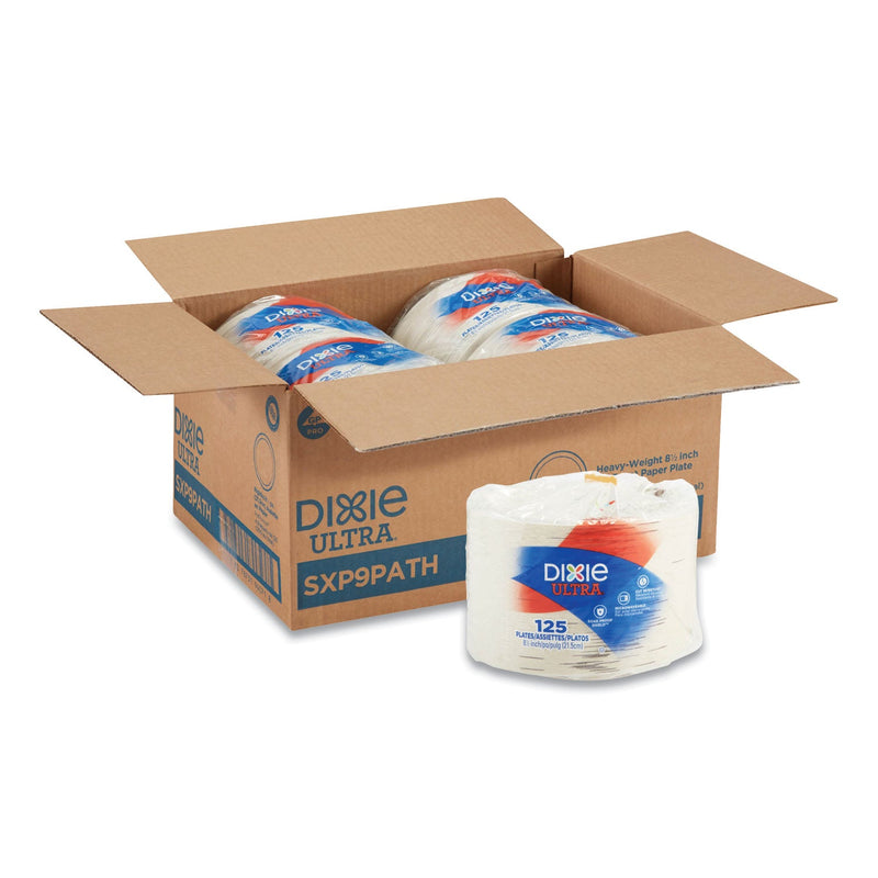 Dixie Pathways Soak Proof Shield Heavyweight Paper Plates, WiseSize, 8.5" dia, Green/Burgundy, 500/Carton