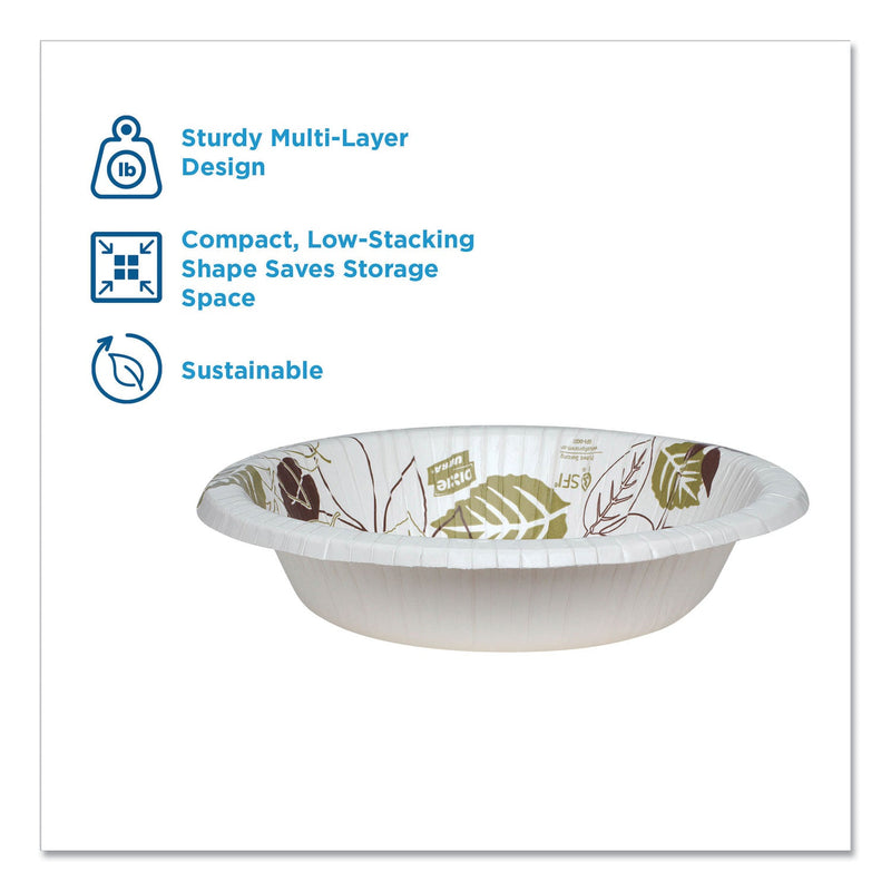 Dixie Pathways Heavyweight Paper Bowls, 20 oz, Green/Burgundy, 500/Carton