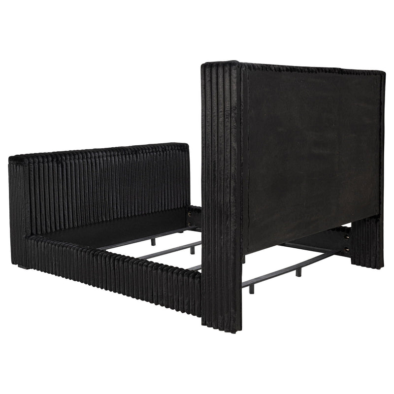 Centergrove Upholstered Eastern King Wingback TV Bed Black