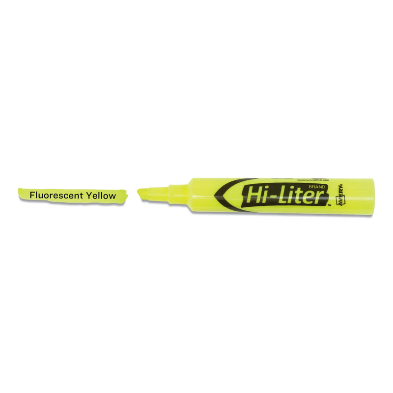 Avery HI-LITER Desk-Style Highlighter Value Pack, Fluorescent Yellow Ink, Chisel Tip, Yellow/Black Barrel, 36/Box