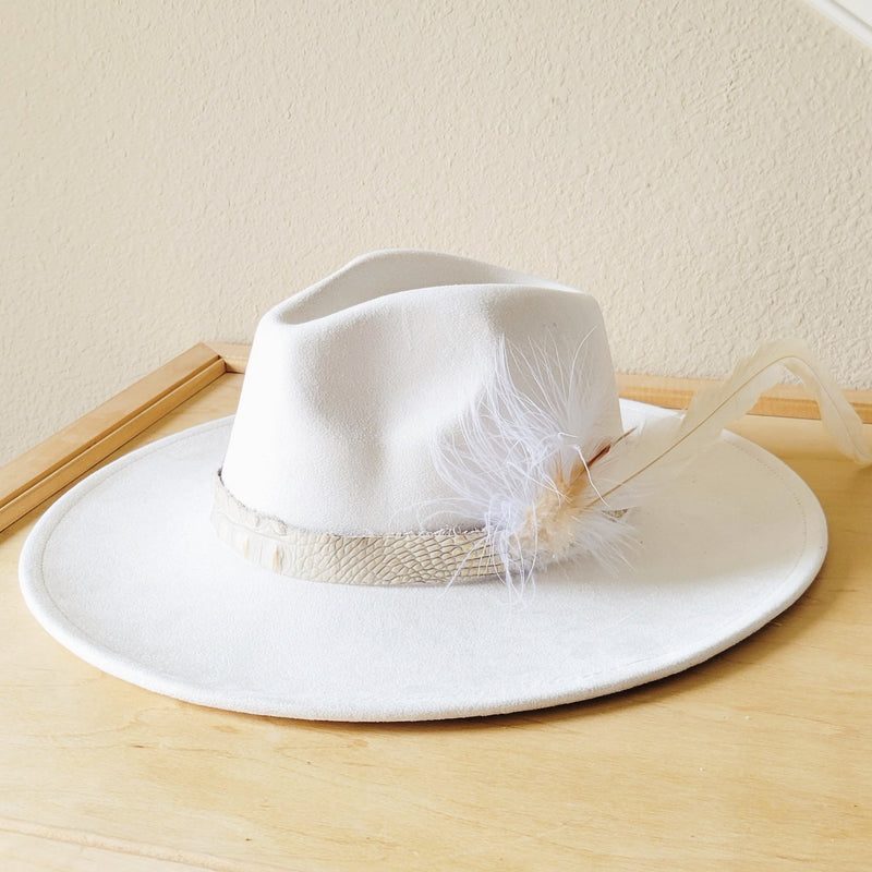 Gold Gator Leather Hat Bandw/ Feather Accents 952h (Hat Band Only)