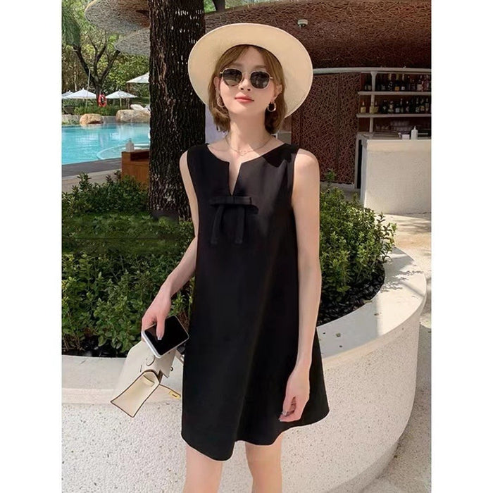 French Style Temperament Fairy Dress Hepburn Style Sleeveless Sling Back