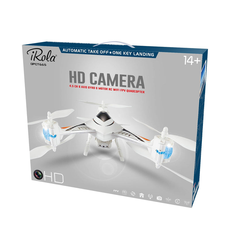 4.5 Ch 6 Axis Gyro 6 Motor 2.4Ghz RC WIFI FPV Quadcopter with HD Camera