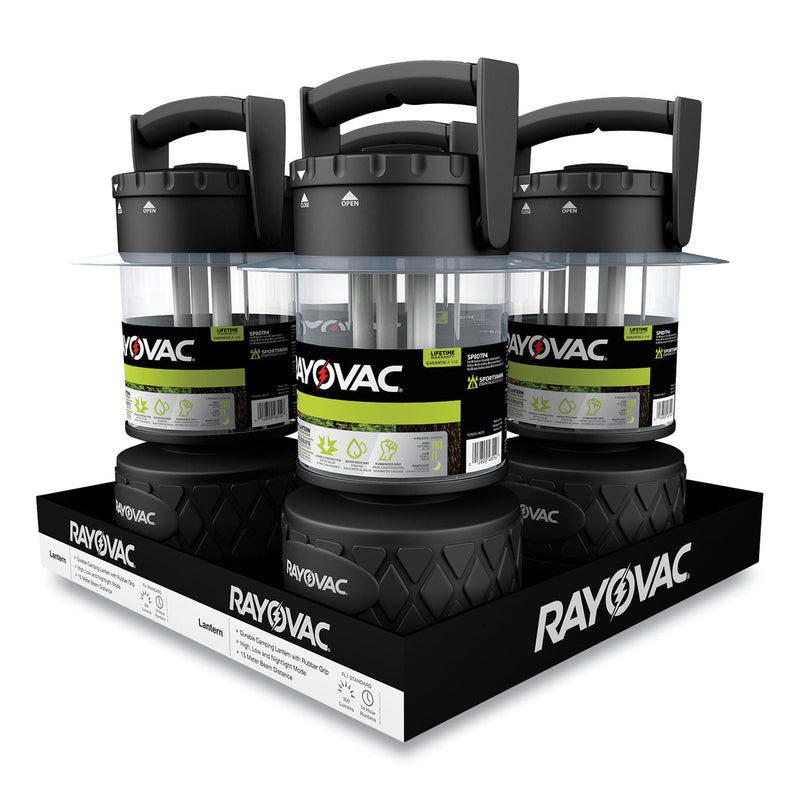Rayovac Sportsman Fluorescent Lantern, 8 D Batteries (Sold Separately), Black