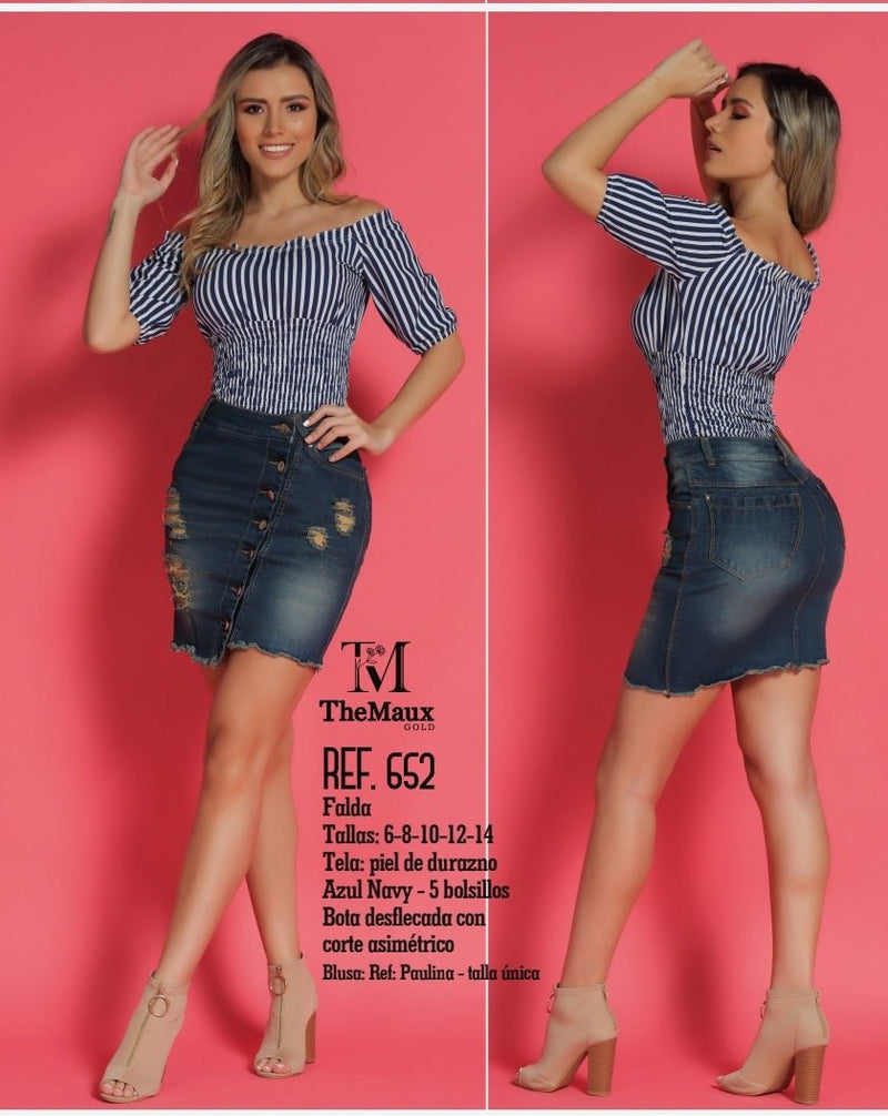 652 100% Authentic Colombian Push Up Skirt