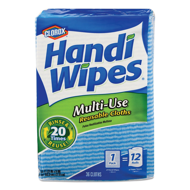 Clorox Handi Wipes, 21 x 11, Blue, 36 Wipes/Pack, 4 Packs/Carton