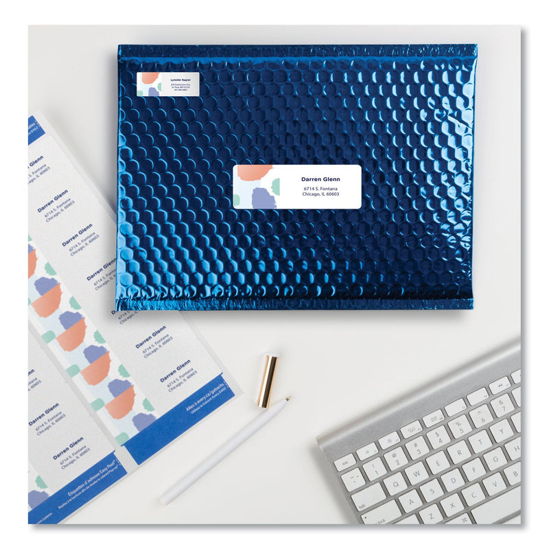 Avery Easy Peel White Address Labels w/ Sure Feed Technology, Inkjet Printers, 1.33 x 4, White, 14/Sheet, 100 Sheets/Box