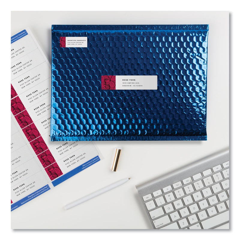 Avery Easy Peel White Address Labels w/ Sure Feed Technology, Inkjet Printers, 1 x 4, White, 20/Sheet, 25 Sheets/Pack