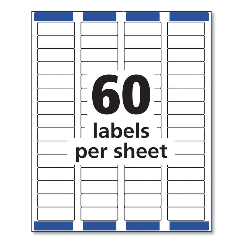 Avery Easy Peel White Address Labels w/ Sure Feed Technology, Laser Printers, 0.66 x 1.75, White, 60/Sheet, 25 Sheets/Pack