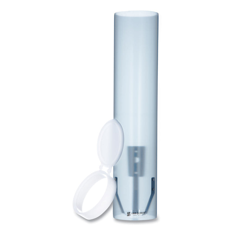 San Jamar Adjustable Frosted Water Cup Dispenser, For 4 oz to 10 oz Cups, Blue