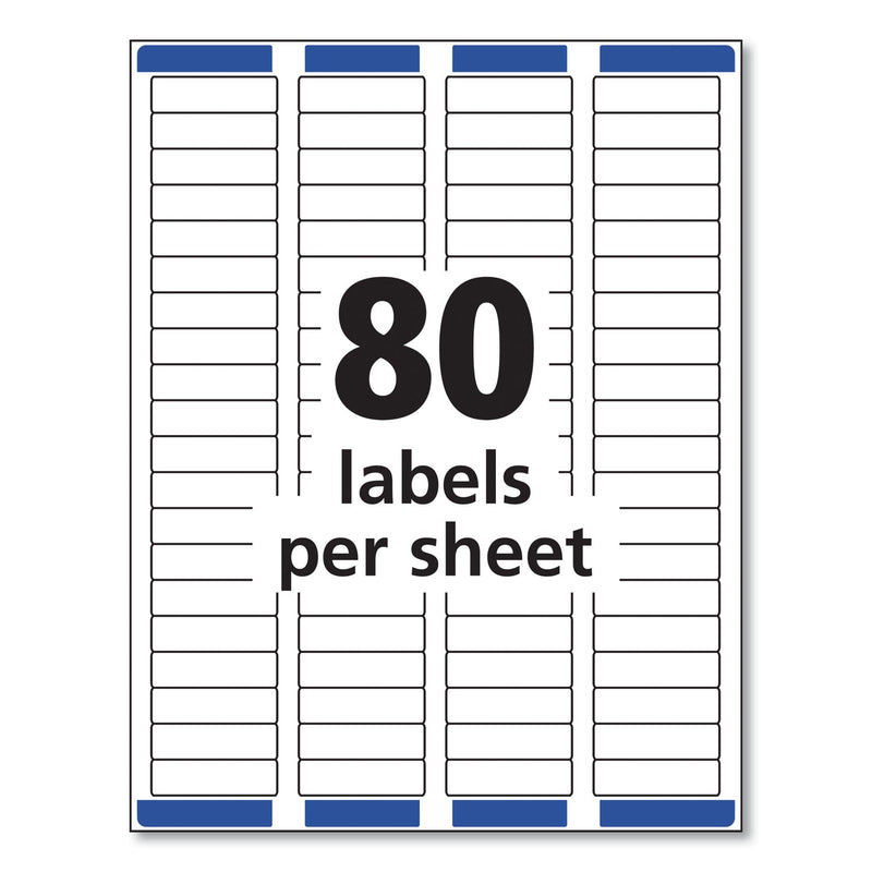 Avery Easy Peel White Address Labels w/ Sure Feed Technology, Laser Printers, 0.5 x 1.75, White, 80/Sheet, 25 Sheets/Pack