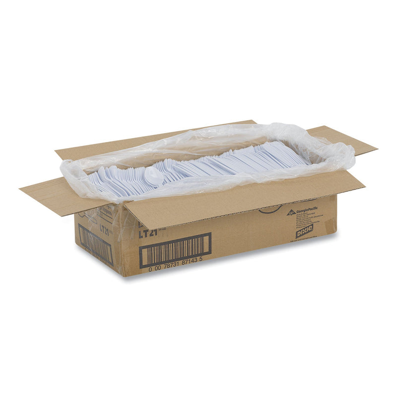 Dixie Lightweight Polystyrene Cutlery, Teaspoon, White, 1,000/Carton