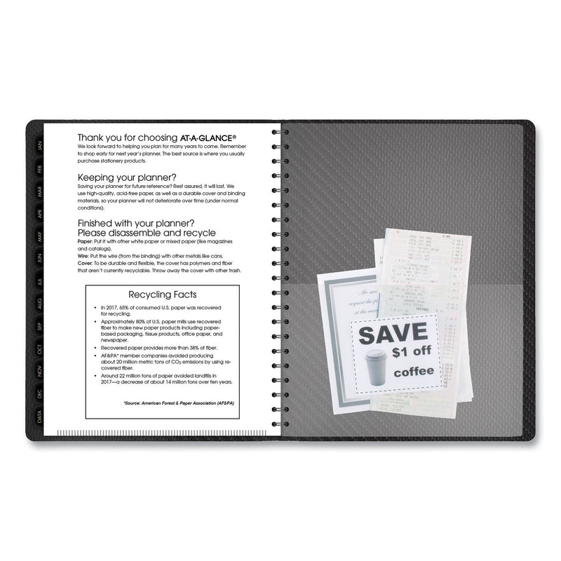 AT-A-GLANCE Contemporary Weekly/Monthly Planner, Vertical-Column Format, 11 x 8.25, Graphite Cover, 12-Month (Jan to Dec): 2023