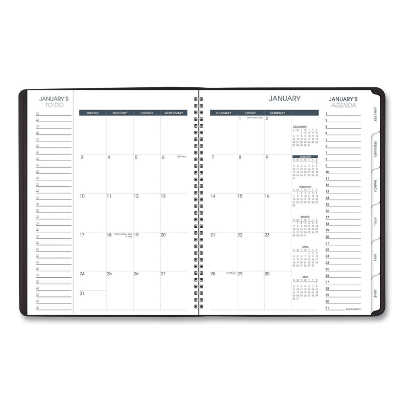 AT-A-GLANCE Triple View Weekly Vertical-Column Format Appointment Book, 11 x 8.25, Black Cover, 12-Month (Jan to Dec): 2023
