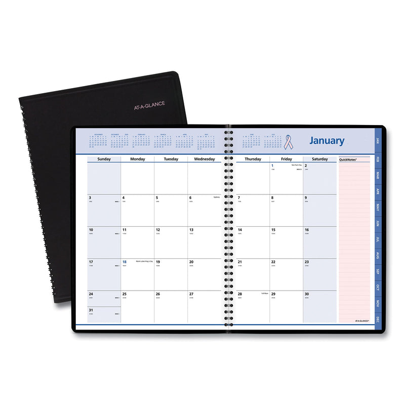 AT-A-GLANCE QuickNotes Special Edition Monthly Planner, 11 x 8.25, Black/Pink Cover, 12-Month (Jan to Dec): 2023