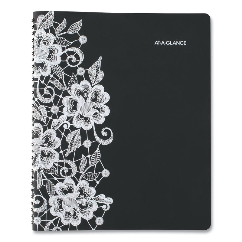 AT-A-GLANCE Lacey Weekly Block Format Professional Appointment Book, Lacey Artwork, 11 x 8.5, Black/White, 13-Month (Jan-Jan): 2023-2024