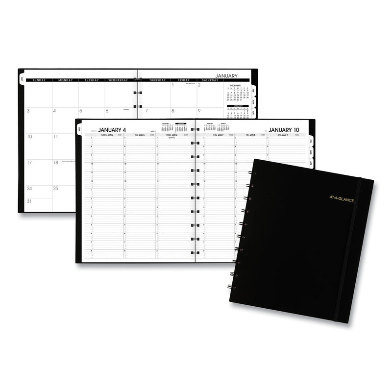 AT-A-GLANCE Move-A-Page Weekly/Monthly Appointment Book, 11 x 8.75, Black Cover, 12-Month (Jan to Dec): 2023