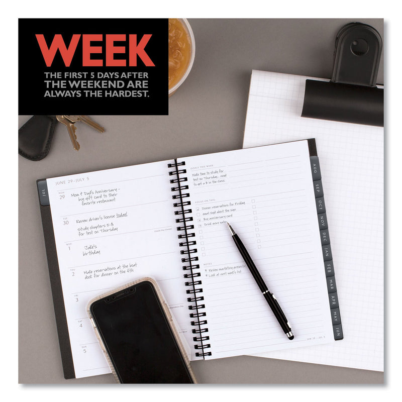 AT-A-GLANCE Elevation Academic Weekly/Monthly Planner, 8.5 x 5.5, Black Cover, 12-Month (July to June): 2022 to 2023