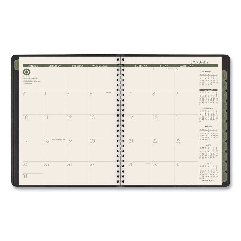AT-A-GLANCE Recycled Monthly Planner with Perforated Memo Section, 8.75 x 7, Black Cover, 12-Month (Jan to Dec): 2023