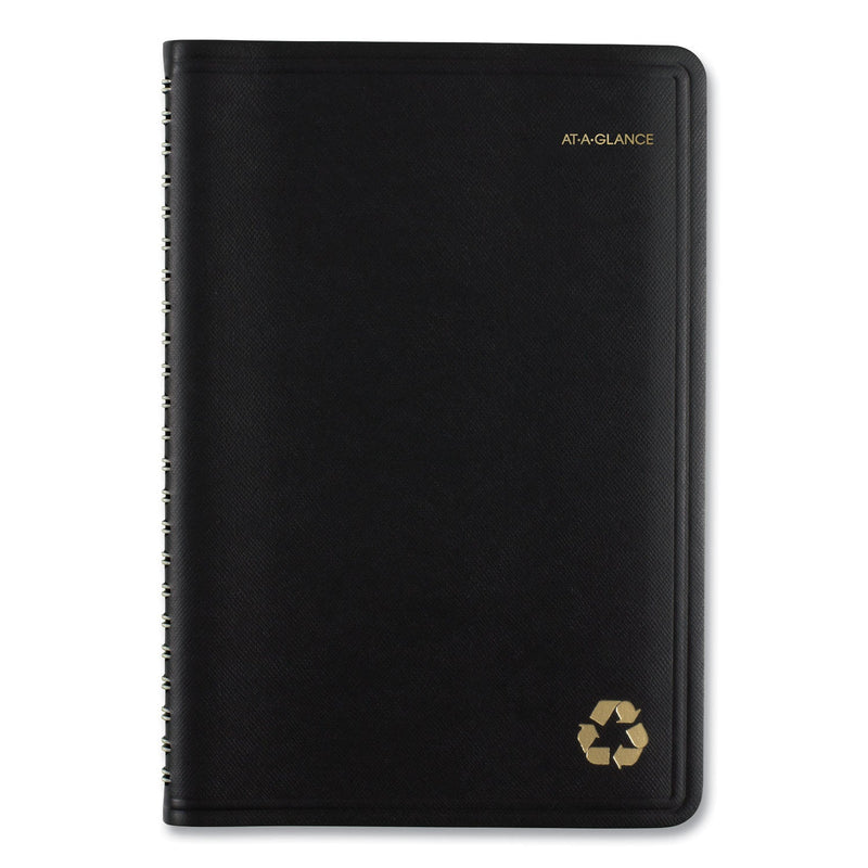 AT-A-GLANCE Recycled Weekly Block Format Appointment Book, 8.5 x 5.5, Black Cover, 12-Month (Jan to Dec): 2023
