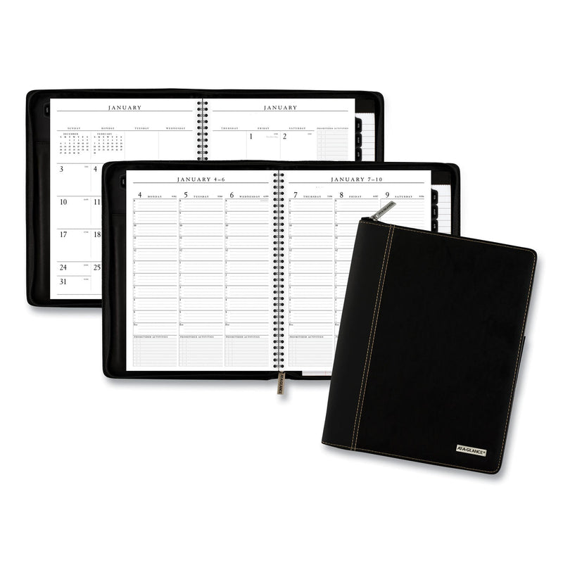 AT-A-GLANCE Executive Weekly Vertical-Column Appointment Book, Telephone/Address Section, 11 x 8.25, Black, 12-Month (Jan-Dec): 2023