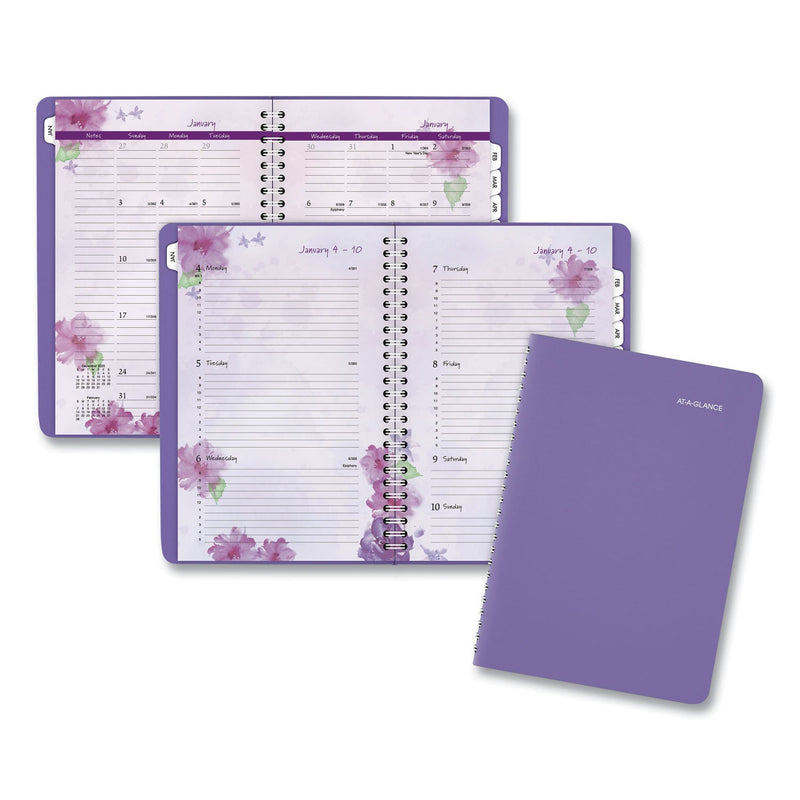AT-A-GLANCE Beautiful Day Weekly/Monthly Planner, Block Format, 8.5 x 5.5, Purple Cover, 13-Month (Jan to Jan): 2023 to 2024