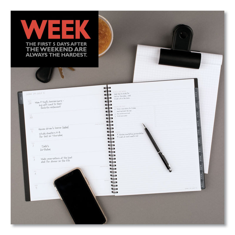 AT-A-GLANCE Elevation Academic Weekly/Monthly Planner, 11 x 8.5, Black Cover, 12-Month (July to June): 2022 to 2023