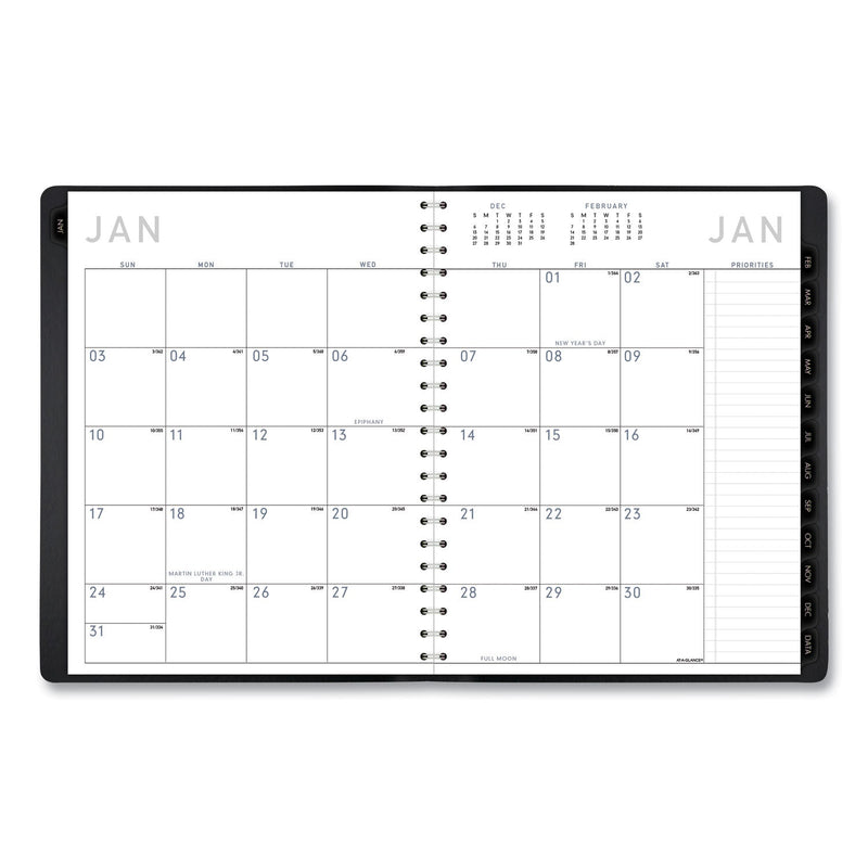 AT-A-GLANCE Contemporary Weekly/Monthly Planner, Vertical-Column Format, 11 x 8.25, Black Cover, 12-Month (Jan to Dec): 2023