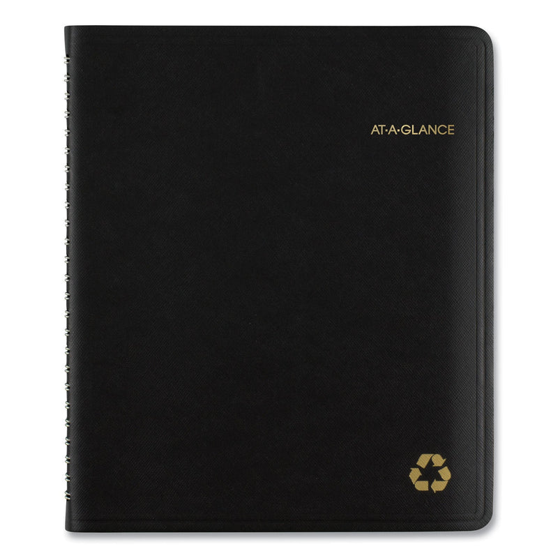 AT-A-GLANCE Recycled Weekly Vertical-Column Format Appointment Book, 8.75 x 7, Black Cover, 12-Month (Jan to Dec): 2023
