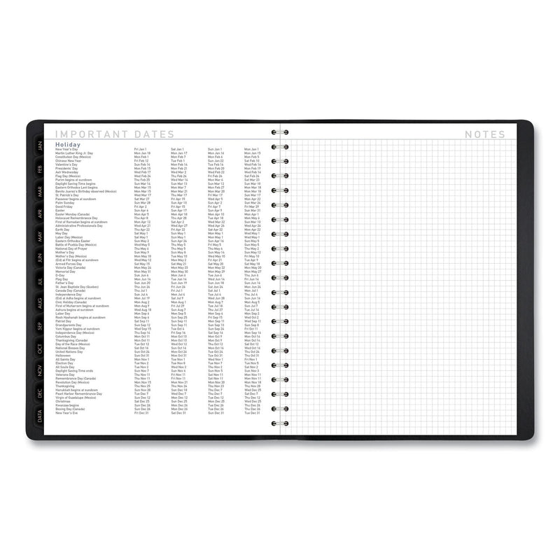 AT-A-GLANCE Contemporary Weekly/Monthly Planner, Vertical-Column Format, 11 x 8.25, Black Cover, 12-Month (Jan to Dec): 2023