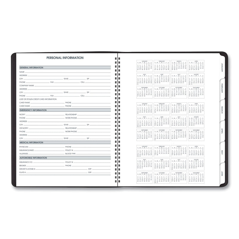AT-A-GLANCE Triple View Weekly Vertical-Column Format Appointment Book, 11 x 8.25, Black Cover, 12-Month (Jan to Dec): 2023